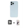MARSİLYAN™- iPhone 15 Pro Max Kılıf Atlas Minimal Prime - Siyah Bilvis 3D Mat Cam Ekran Koruyucu + PVD Metal Kamera Lens - GI