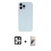 MARSİLYAN™- iPhone 15 Pro Max Kılıf Atlas Minimal Prime - Siyah Bilvis 3D Mat Cam Ekran Koruyucu + PVD Metal Kamera Lens - GS