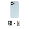 MARSİLYAN™- iPhone 15 Pro Max Kılıf Atlas Minimal Prime - Siyah Bilvis 3D Mat Cam Ekran Koruyucu + PVD Metal Kamera Lens - LT
