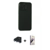 MARSİLYAN™- iPhone 15 Pro Max Kılıf Atlas Minimal Prime - Siyah Bilvis 3D Mat Cam Ekran Koruyucu + Raze Metal Kamera Lens - LT