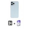 MARSİLYAN™- iPhone 15 Pro Max Kılıf Atlas Minimal Prime - Siyah Bilvis 5in1 3D Magic Cam Ekran Koruyucu + PVD Metal Kamera Lens - GS