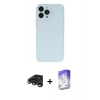 MARSİLYAN™- iPhone 15 Pro Max Kılıf Atlas Minimal Prime - Siyah Bilvis 5in1 3D Magic Cam Ekran Koruyucu + Raze Metal Kamera Lens - TMGI