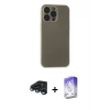MARSİLYAN™- iPhone 15 Pro Max Kılıf Atlas Minimal Prime - Siyah Bilvis 5in1 3D Magic Cam Ekran Koruyucu + Raze Metal Kamera Lens - LT