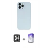 MARSİLYAN™- iPhone 15 Pro Max Kılıf Atlas Minimal Prime - Siyah Bilvis 5in1 3D Magic Cam Ekran Koruyucu + PVD Metal Kamera Lens - GI