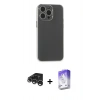MARSİLYAN™- iPhone 15 Pro Max Kılıf Atlas Minimal Prime - Siyah Bilvis 5in1 3D Magic Cam Ekran Koruyucu + Raze Metal Kamera Lens - GS