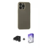 MARSİLYAN™- iPhone 15 Pro Max Kılıf Atlas Minimal Prime - Siyah Bilvis 5in1 3D Magic Cam Ekran Koruyucu + Raze Metal Kamera Lens - TMGI