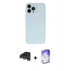 MARSİLYAN™- iPhone 15 Pro Max Kılıf Atlas Minimal Prime - Siyah Bilvis 5in1 3D Magic Cam Ekran Koruyucu + Raze Metal Kamera Lens - GS