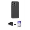 MARSİLYAN™- iPhone 15 Pro Max Kılıf Atlas Minimal Prime - Siyah Bilvis 5in1 3D Magic Cam Ekran Koruyucu + Raze Metal Kamera Lens - LT