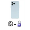 MARSİLYAN™- iPhone 15 Pro Max Kılıf Atlas Minimal Prime - Siyah Bilvis 5in1 5D Magic Hayalet Cam Ekran Koruyucu + PVD Metal Kamera Lens - GS