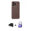 MARSİLYAN™- iPhone 15 Pro Max Kılıf Atlas Minimal Prime - Siyah Bilvis 5in1 5D Magic Hayalet Cam Ekran Koruyucu + Raze Metal Kamera Lens - TMGI