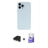MARSİLYAN™- iPhone 15 Pro Max Kılıf Atlas Minimal Prime - Siyah Bilvis 5in1 5D Magic Hayalet Cam Ekran Koruyucu + Raze Metal Kamera Lens - TMGI