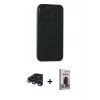MARSİLYAN™- iPhone 15 Pro Max Kılıf Atlas Minimal Prime - Siyah Bilvis Hayalet Cam Ekran Koruyucu + Lacivert Raze Metal Kamera Lens