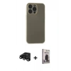 MARSİLYAN™- iPhone 15 Pro Max Kılıf Atlas Minimal Prime - Siyah Bilvis Hayalet Cam Ekran Koruyucu + Raze Metal Kamera Lens - SH