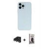 MARSİLYAN™- iPhone 15 Pro Max Kılıf Atlas Minimal Prime - Siyah Bilvis Hayalet Cam Ekran Koruyucu + Raze Metal Kamera Lens - TMGI