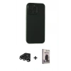 MARSİLYAN™- iPhone 15 Pro Max Kılıf Atlas Minimal Prime - Siyah Bilvis Hayalet Cam Ekran Koruyucu + Raze Metal Kamera Lens - TMGI