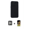MARSİLYAN™- iPhone 15 Pro Max Kılıf Atlas Minimal Prime - Siyah Buffer Cam Ekran Koruyucu + PVD Metal Kamera Lens - GI