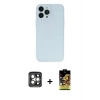 MARSİLYAN™- iPhone 15 Pro Max Kılıf Atlas Minimal Prime - Siyah Buffer Cam Ekran Koruyucu + PVD Metal Kamera Lens - GI
