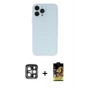 MARSİLYAN™- iPhone 15 Pro Max Kılıf Atlas Minimal Prime - Siyah Buffer Cam Ekran Koruyucu + PVD Metal Kamera Lens - LT