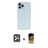 MARSİLYAN™- iPhone 15 Pro Max Kılıf Atlas Minimal Prime - Siyah Buffer Cam Ekran Koruyucu + PVD Metal Kamera Lens - SH