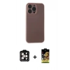 MARSİLYAN™- iPhone 15 Pro Max Kılıf Atlas Minimal Prime - Siyah Buffer Cam Ekran Koruyucu + PVD Metal Kamera Lens - TU