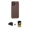 MARSİLYAN™- iPhone 15 Pro Max Kılıf Atlas Minimal Prime - Siyah Buffer Cam Ekran Koruyucu + Raze Metal Kamera Lens - SH