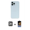 MARSİLYAN™- iPhone 15 Pro Max Kılıf Atlas Minimal Prime - Siyah Buffer Hayalet Cam Ekran Koruyucu + PVD Metal Kamera Lens - GI