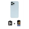 MARSİLYAN™- iPhone 15 Pro Max Kılıf Atlas Minimal Prime - Siyah Buffer Hayalet Cam Ekran Koruyucu + PVD Metal Kamera Lens - TU