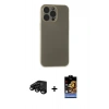 MARSİLYAN™- iPhone 15 Pro Max Kılıf Atlas Minimal Prime - Siyah Buffer Hayalet Cam Ekran Koruyucu + Raze Metal Kamera Lens - SH