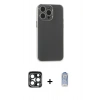MARSİLYAN™- iPhone 15 Pro Max Kılıf Atlas Minimal Prime - Siyah Joko Magic 5D Cam + PVD Metal Kamera Lens - LT