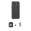 MARSİLYAN™- iPhone 15 Pro Max Kılıf Atlas Minimal Prime - Siyah Joko Magic 5D Cam + PVD Metal Kamera Lens - TU
