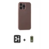 MARSİLYAN™- iPhone 15 Pro Max Kılıf Atlas Minimal Prime - Siyah Joko Magic 5D Hayalet Cam + PVD Metal Kamera Lens - SH