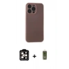 MARSİLYAN™- iPhone 15 Pro Max Kılıf Atlas Minimal Prime - Siyah Joko Magic 5D Hayalet Cam + PVD Metal Kamera Lens - TU