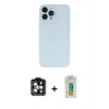MARSİLYAN™- iPhone 15 Pro Max Kılıf Atlas Minimal Prime - Siyah Polymer Nano Ekran Koruyucu + PVD Metal Kamera Lens - TU