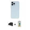 MARSİLYAN™- iPhone 15 Pro Max Kılıf Atlas Minimal Prime - Siyah Polymer Nano Ekran Koruyucu + Raze Metal Kamera Lens - TMGI