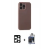 MARSİLYAN™- iPhone 15 Pro Max Kılıf Atlas Minimal Prime - Siyah Vanessa Magic Cam + PVD Metal Kamera Lens - LT