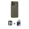 MARSİLYAN™- iPhone 15 Pro Max Kılıf Atlas Minimal Prime - Siyah Vanessa Magic Cam + PVD Metal Kamera Lens - LT