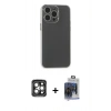 MARSİLYAN™- iPhone 15 Pro Max Kılıf Atlas Minimal Prime - Siyah Vanessa Magic Cam + PVD Metal Kamera Lens - GI