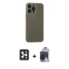 MARSİLYAN™- iPhone 15 Pro Max Kılıf Atlas Minimal Prime - Siyah Vanessa Magic Cam + PVD Metal Kamera Lens - SH