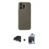 MARSİLYAN™- iPhone 15 Pro Max Kılıf Atlas Minimal Prime - Siyah Vanessa Magic Cam + Raze Metal Kamera Lens - GS