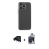 MARSİLYAN™- iPhone 15 Pro Max Kılıf Atlas Minimal Prime - Siyah Vanessa Magic Cam + Raze Metal Kamera Lens - LT