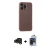 MARSİLYAN™- iPhone 15 Pro Max Kılıf Atlas Minimal Prime - Siyah Vanessa Magic Cam + Raze Metal Kamera Lens - TMGI