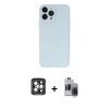 MARSİLYAN™- iPhone 15 Pro Max Kılıf Atlas Minimal Prime - Siyah Vanessa Magic Hayalet Cam + Gri PVD Metal Kamera Lens