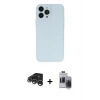 MARSİLYAN™- iPhone 15 Pro Max Kılıf Atlas Minimal Prime - Siyah Vanessa Magic Hayalet Cam + Gümüş Raze Metal Kamera Lens