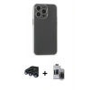 MARSİLYAN™- iPhone 15 Pro Max Kılıf Atlas Minimal Prime - Siyah Vanessa Magic Hayalet Cam + Raze Metal Kamera Lens - LT