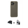MARSİLYAN™- iPhone 15 Pro Max Kılıf Atlas Minimal Prime - Siyah Vanessa Magic Hayalet Cam + Raze Metal Kamera Lens - LT