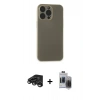 MARSİLYAN™- iPhone 15 Pro Max Kılıf Atlas Minimal Prime - Siyah Vanessa Magic Hayalet Cam + Raze Metal Kamera Lens - TMGI