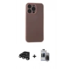 MARSİLYAN™- iPhone 15 Pro Max Kılıf Atlas Minimal Prime - Siyah Vanessa Magic Hayalet Cam + Raze Metal Kamera Lens - TMGI