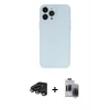 MARSİLYAN™- iPhone 15 Pro Max Kılıf Atlas Minimal Prime - Siyah Vanessa Magic Hayalet Cam + Raze Metal Kamera Lens - TMGI