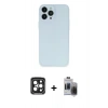 MARSİLYAN™- iPhone 15 Pro Max Kılıf Atlas Minimal Prime - Siyah Vanessa Magic Hayalet Cam + Siyah PVD Metal Kamera Lens