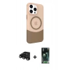 MARSİLYAN™- iPhone 15 Pro Max Kılıf Çekirdek Asil Özel Seri - Şeffaf 360 Full Body Arka Koruyucu + Raze Metal Kamera Lens - SH